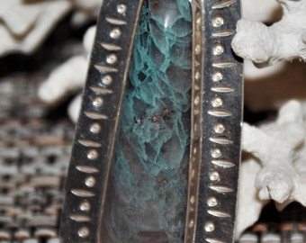 Shattuckite Sterling Silver Handmade Pendant by Susan