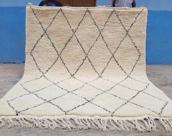 Moroccan rug Beni Ourain rug handmade 100% wool 8,2 x 6,5 feet