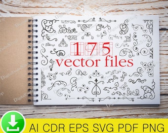 Corners compilation svg,Corner calligraphy swirls,Scrapbooking art,Elegant Corners,swirls clipart,invitation clip art,digital files P009