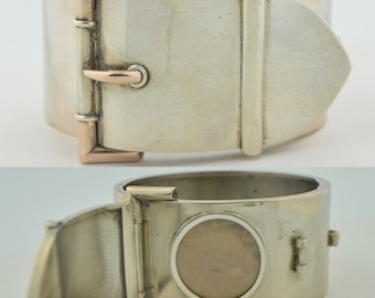Victorian Hidden Locket - Buckle Bracelet Sterling Silver