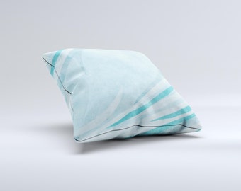 Vintage Blue Swirled ink-Fuzed Decorative Throw Pillow