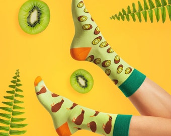 Kiwi socks | men socks | colorful socks | cool socks | mismatched socks | womens socks | crazy socks | unique socks | patterned socks