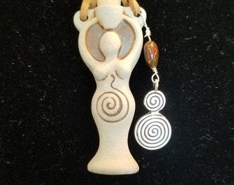 Goddess raku potion bottle necklace