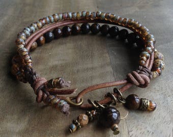 Bohemian bracelet boho bracelet boho chic bracelet hippie bracelet gypsy womens jewelry gift for her beaded bracelet earthy bracelet