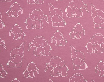Elephant old Rose jersey 0.5 m x 1.50 m