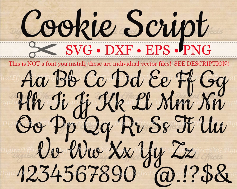 Download COOKIE Script SVG Handwriting Font Retro Script Monogram