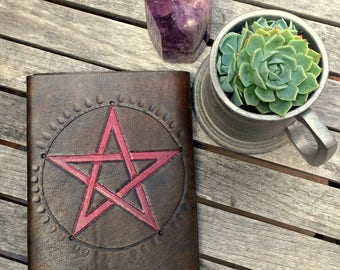 A6 Leather Journal /Spell Book/Book of Shadows/ Made in Australia.