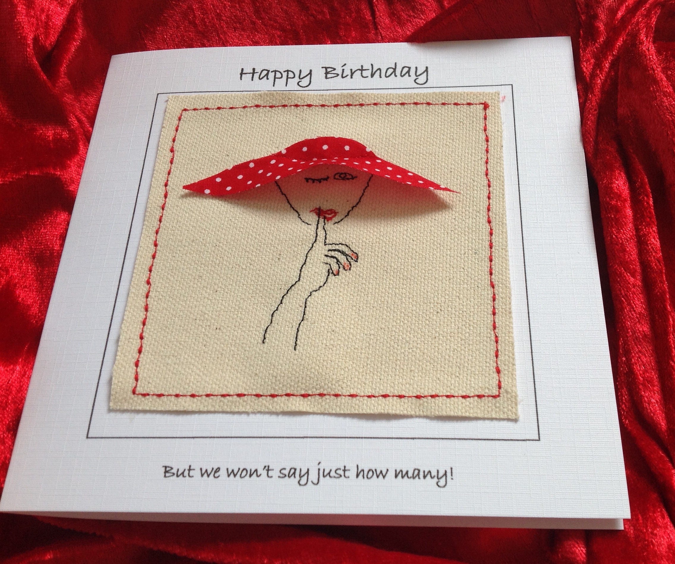 Unique handmade textile birthday card for friend husband