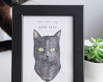 Print of my black cat illustration.