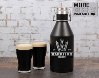 Personalized Beer Growler, 64oz Growler, Engraved Insulated Growler, Beer Lover Gift, Home Brew Gear, Craft Beer Lover, Gift For Husband