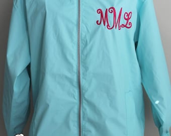 Monogrammed Rain Jacket-Charles River Rain Jacket-Youth Monogrammed Jacket-Youth Jacket-Personalized Full Zip Up Rain Jacket-Rain Jacket