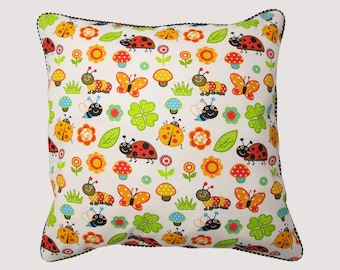 Handmade Ladybug cushion 45 cm x 45 cm