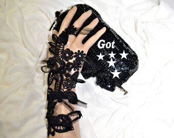 Goth lace, Gothic gloves, Goth gloves, Black lace gloves, fingerless gloves, black fingerless, Embroidery lace, steampunk gloves, lace glove