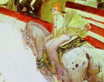 Cirque Fernando: The Equestrienne by Toulouse-Latrec - an Original, Vintage 1954 Frameable Art Print