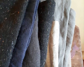 LINEN + WOOL FABRIC / mix bundle / remnants / runningthreads