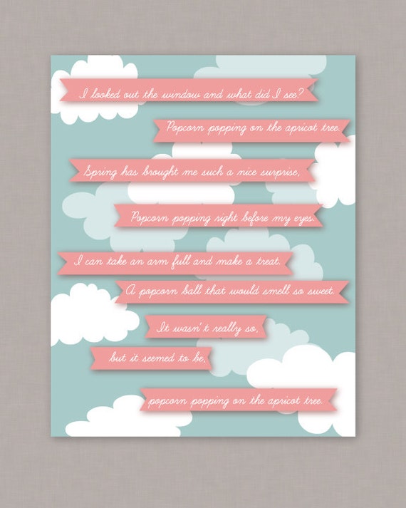 PRINTABLE 8x10 Popcorn Popping on the Apricot Tree