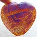 Royal Blue Purple Brown Fire Agate Heart Pendant - Size:46x46x6mm - Enhance Creativity, Open Lower Chakra, Increase Passion!