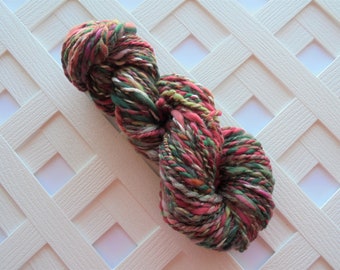 SECRET PATH Handspun Yarn - Thick and Thin Yarn, Muga Silk, Merino Yarn, Wool Yarn, Soft Luxury Yarn, Bulky Alpaca Yarn, Variegated Handspun
