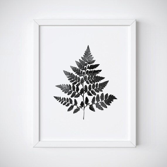 Botanical print fern leaf print black and white print Botanical print fern leaf print black and white print