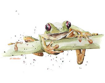 Frog " Print Watercolour A3 (30*40cm/16*12 Inches)