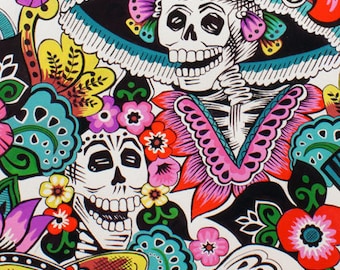 Catrina Chiquita, folklorico, Alexander Henry Cotton Woven in Natural