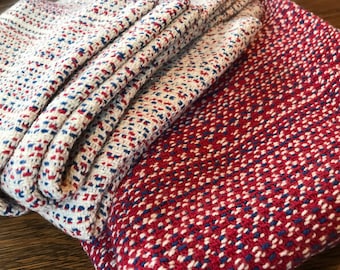 Handwoven Dish Towels in Red White and Blue