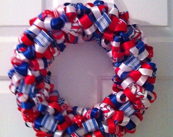 Handmade Americana Ribbon Wreath