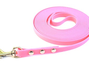 Training Lead 12mm wide 15 foot Long in Biothane® in PINK
