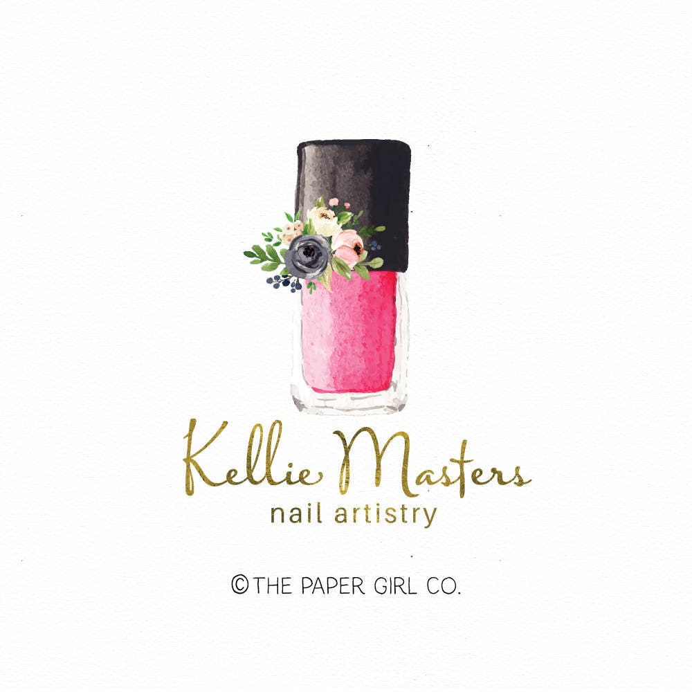 nail polish logo beauty logo premade logo nail artistry logo