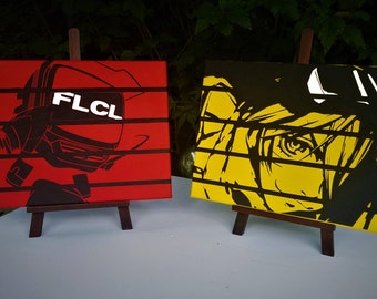 FLCL - TANK!- Hand Painted Acrylic on Hand Stretched Canvas