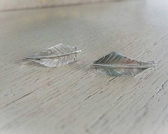 Sterling Silver Feather Earclimbers / Earrings