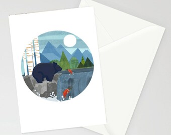 Gone Fishing A6 greetings card