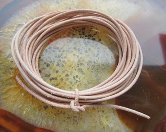 Natural Naked Soft Leather Cord 2mm 15 Feet