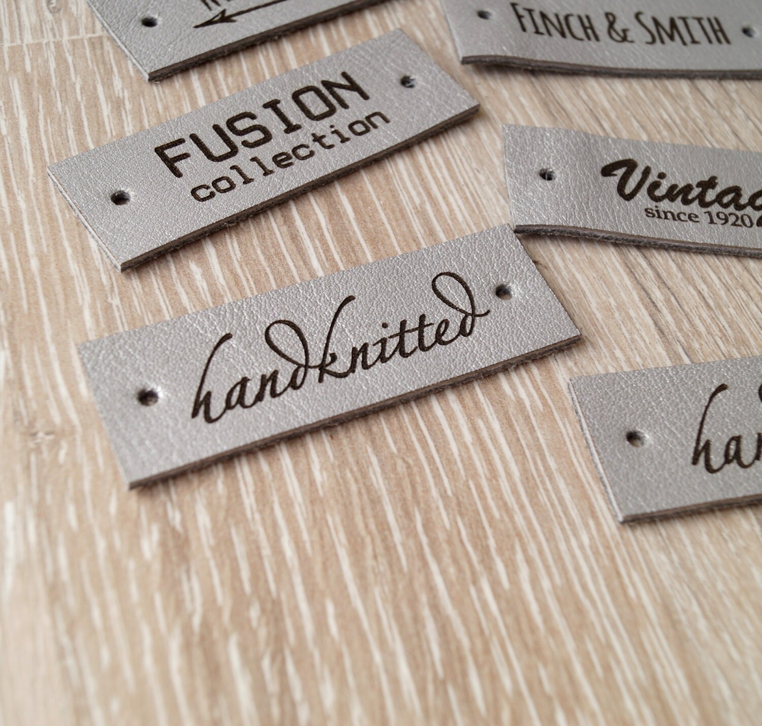 Custom engraved leather labels care labels personalized real