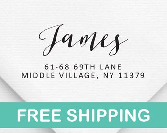 Custom Return Address Stamp, Self Inking Stamp, Rubber Stamp, Personalized Stamp, Family Name Stamp, Elegant Wedding Address Stamp