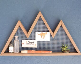 Mountain Wall Art, Shelf, Mountain Home Decor, wall hanging, wall shelf, reclaimed wood, statement piece, modern, industrial, rustic,