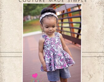 Farrah's Baby Peplum Romper PDF Pattern - Sizes newborn to 18/24 mos.