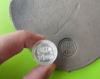 Custom Clay Stamp: Hand Made, personalization stamp, clay stamp, stamp for fimo, stamp for candles and soaps