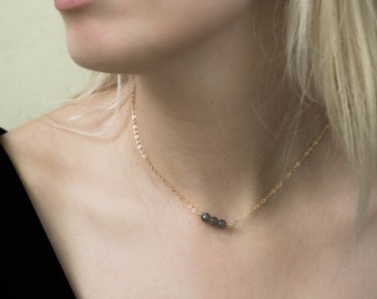 Gemstone bar necklace, Labradorite bar necklace, Gemstone necklace, Labradorite necklace, , gold necklace, Dainty Necklace, layered necklace