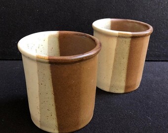 World Cup of Sales Pair of Fabrik Stoneware Agate Pass Juice Water Glasses Small Tumblers