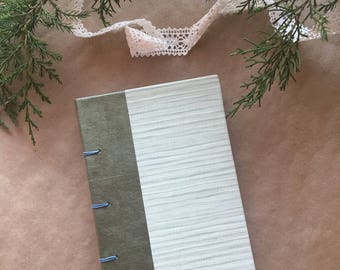 Coptic Bound Journal Sketchbook - Green Stripe