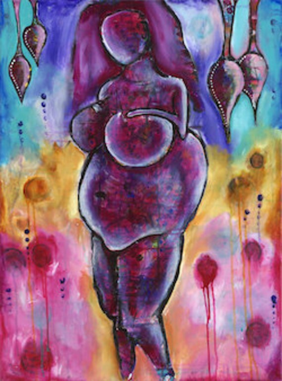 Venus of Willendorf Goddess Art Original Fine Art Print