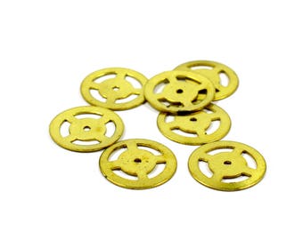 50 Pieces Raw Brass 16 mm Round Disc Findings