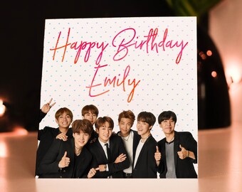Personalised BTS K-Pop Birthday Card