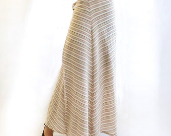 Strengthened long wrap skirt in beige