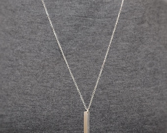Long Necklace. Sterling silver long necklace. Boho. Modern necklace. Simple necklace. Layer necklace. Triangle bar necklace
