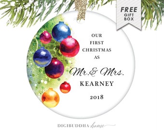Our First Married Gift for Newlywed Couple Christmas Ornament Our First Married Christmas Married Ornament Wedding Christmas First Year Gift