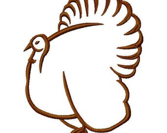 Turkey Outline Machine Embroidery Design - Instant Download