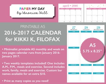 a5 2016 calendar etsy