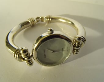 Ladies Watch Bangle Silverplated Bracelet
